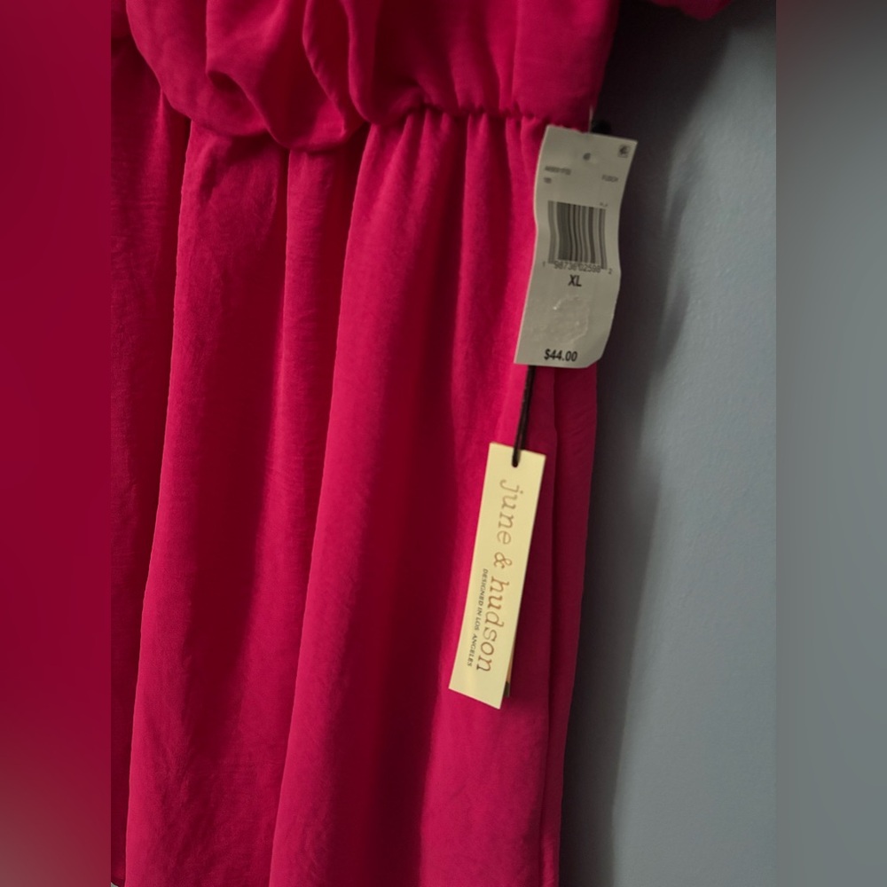 june & hudson Hot Pink Puff-Sleeve Babydoll Tunic - Picture 8 of 9